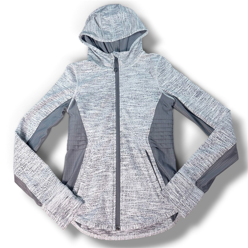 Ivivva Lululemon Girls Size 10 Space Dye Full Zip Athletic Mesh Hoodie Like New